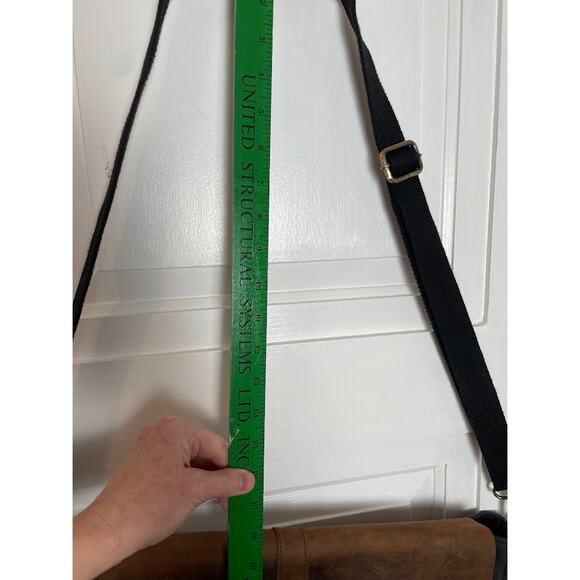 Men's Rugged Cowhide Leather Messenger Bag Laptop Carrier Charcoal Canvas Bag - Picture 12 of 13